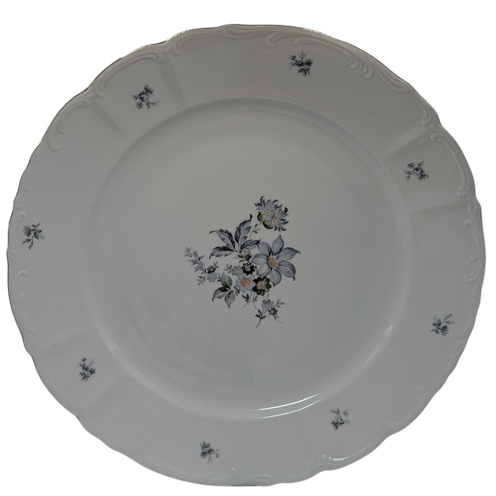 Fine‎ Bohemian China Serving Platter Chop Plate Wildflower Scrolled Edge Vintage